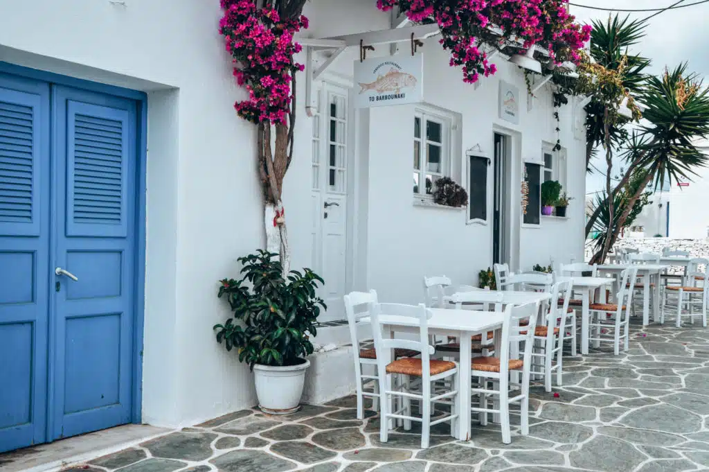 Restaurants in Chora on the quiet Greek island Folegandros