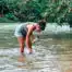 Filling up a water purifier bottle in Guatemala